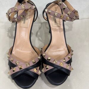 Valentino Black and Brown Studded Heels